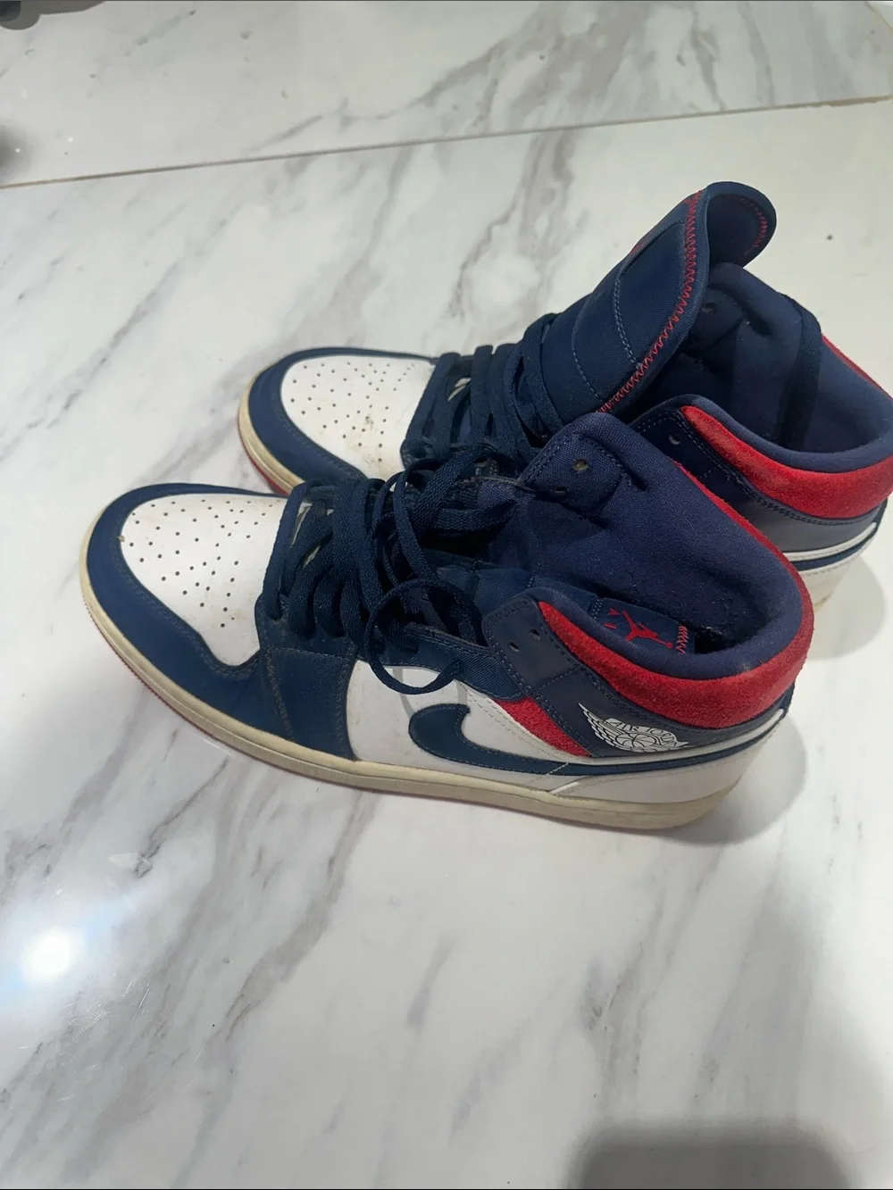 Jordan High-Top Sneakers - Navy, White, Red